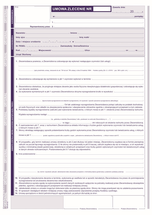 Umowa zlecenie MiP 511-1U A4