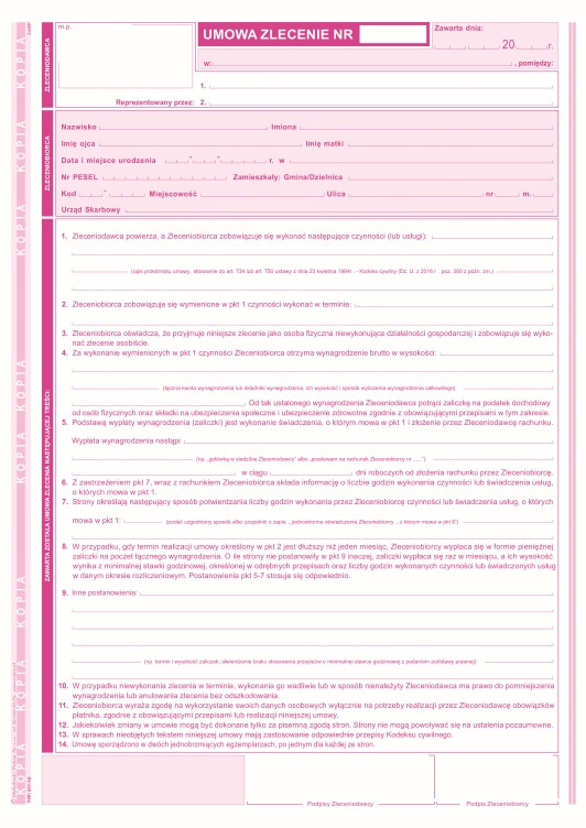 Umowa zlecenie MiP 511-1U A4