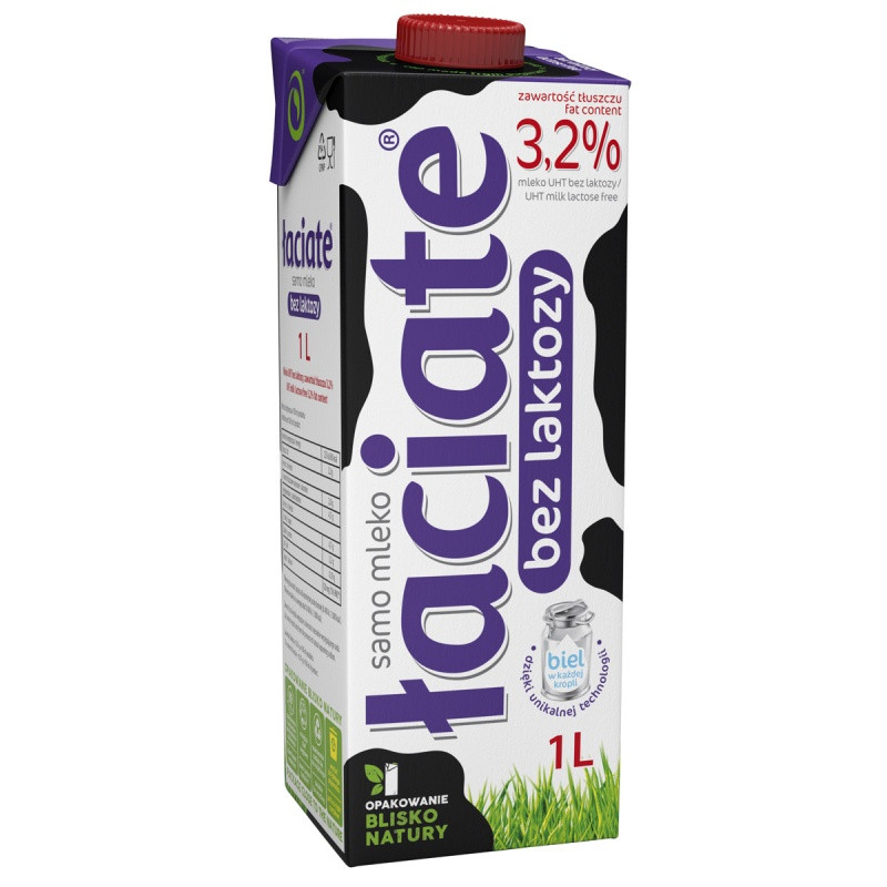 Mleko UHT bez laktozy 3,2% 1L