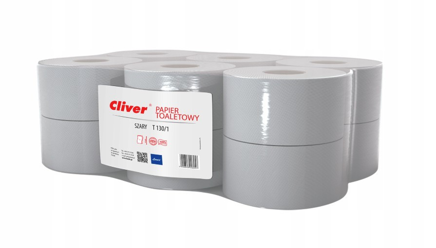 Papier toal. Jumbo (1) szary Cliver