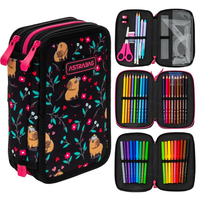 Piórnik JUMBO z wyposażeniem ASTRABAG Flower Capy AC31 503026019