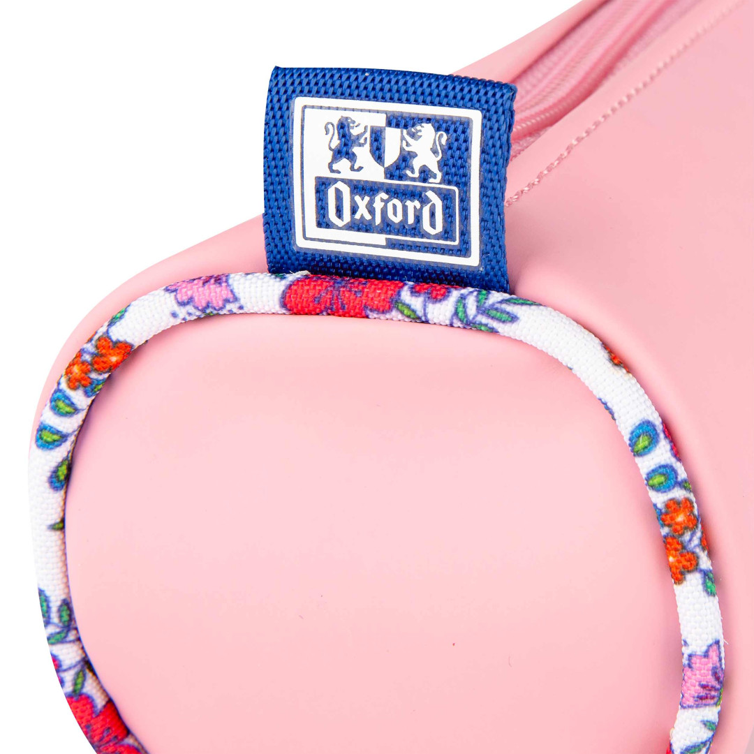 Piórnik Tuba Oxford Floral pastel jasnoróżowy