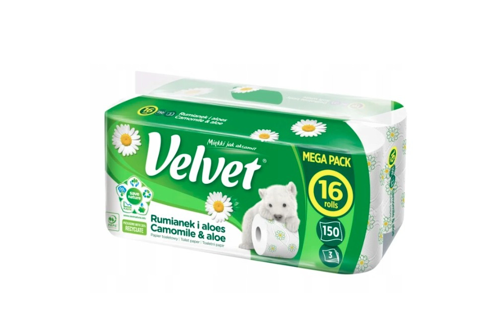 Papier toaletowy Velvet Rumianek & Aloes (16) 3W