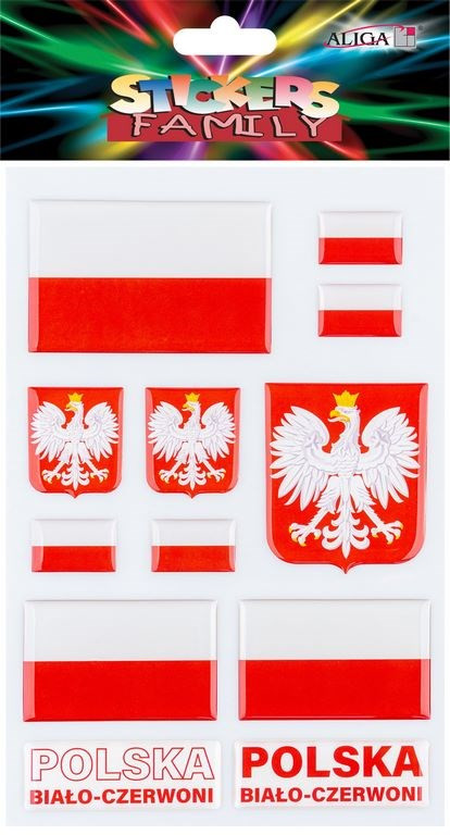 Naklejki wypukłe w barwach narodowych NK-0666 Aliga