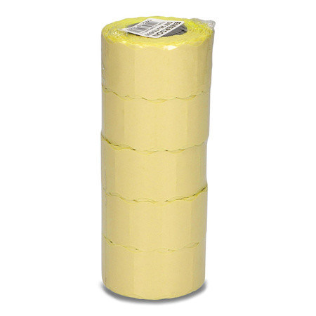 Etykieta cenowa do metk. DM 26x16 mm 600 dwurzędowa fala żółta (5 szt.)