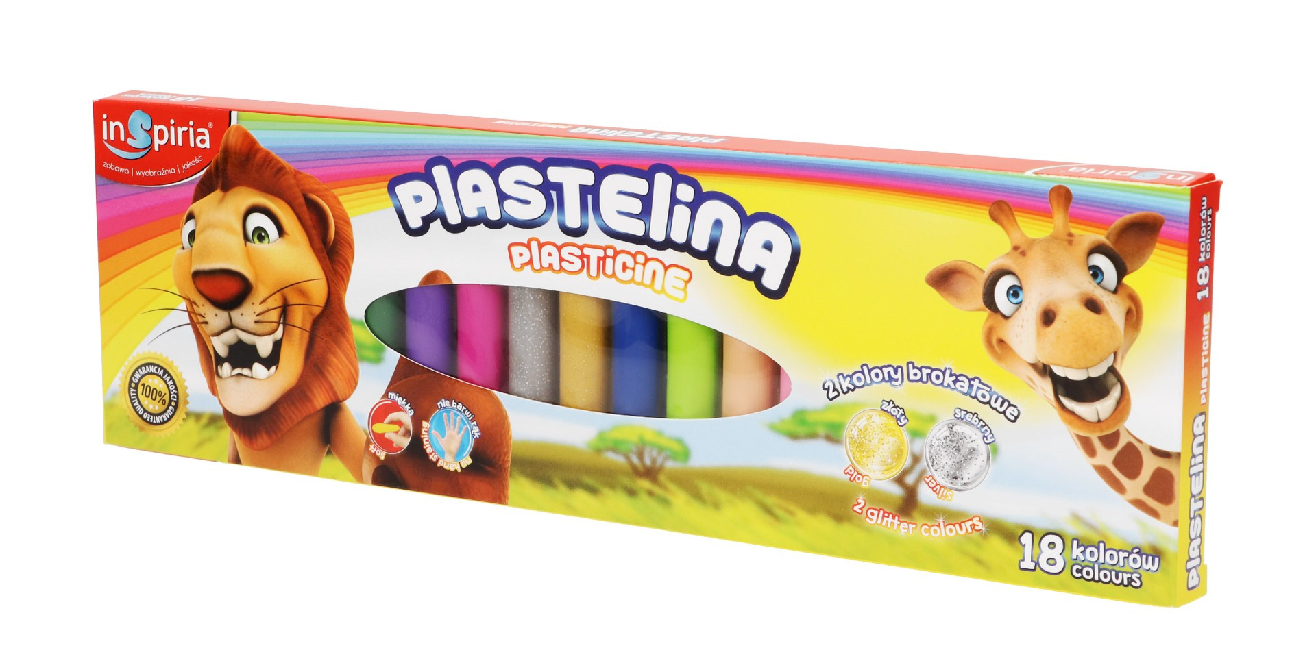 Plastelina dla dzieci 18 kolorów Inspiria Schemat
