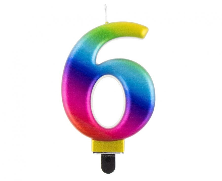 Świeczka cyferka 6, Galaxy 8cm GoDan