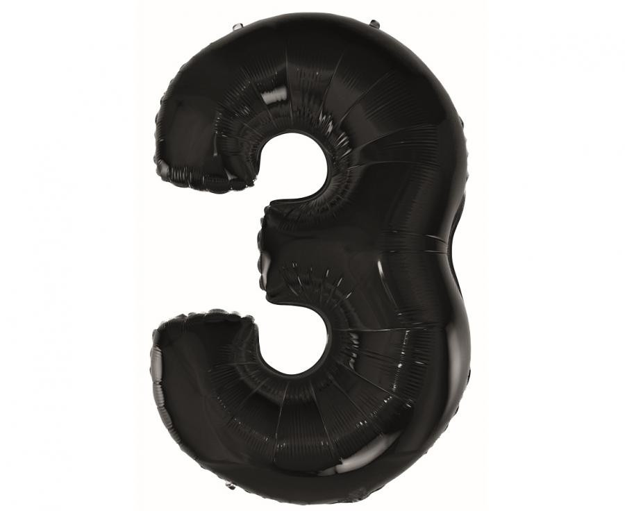 Balon foliowy B&C Cyfra  3 - czarna 92cm Godan
