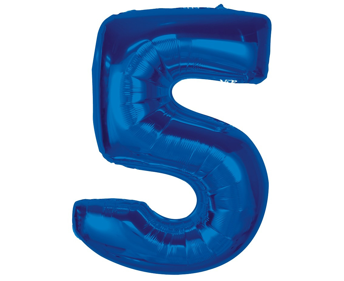 Balon foliowy Smart cyfra 5 niebieska 92cm CH-S9N5 GoDan