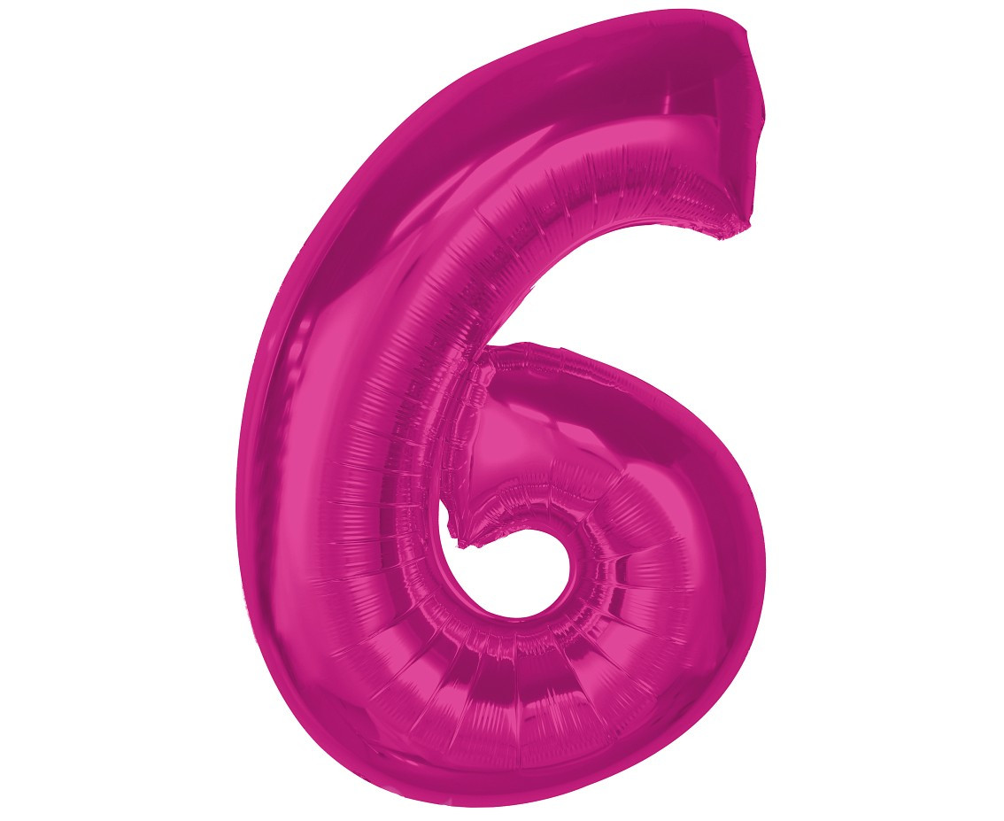 Balon foliowy Smart cyfra 6 różowa 92cm CH-S9R6 GoDan