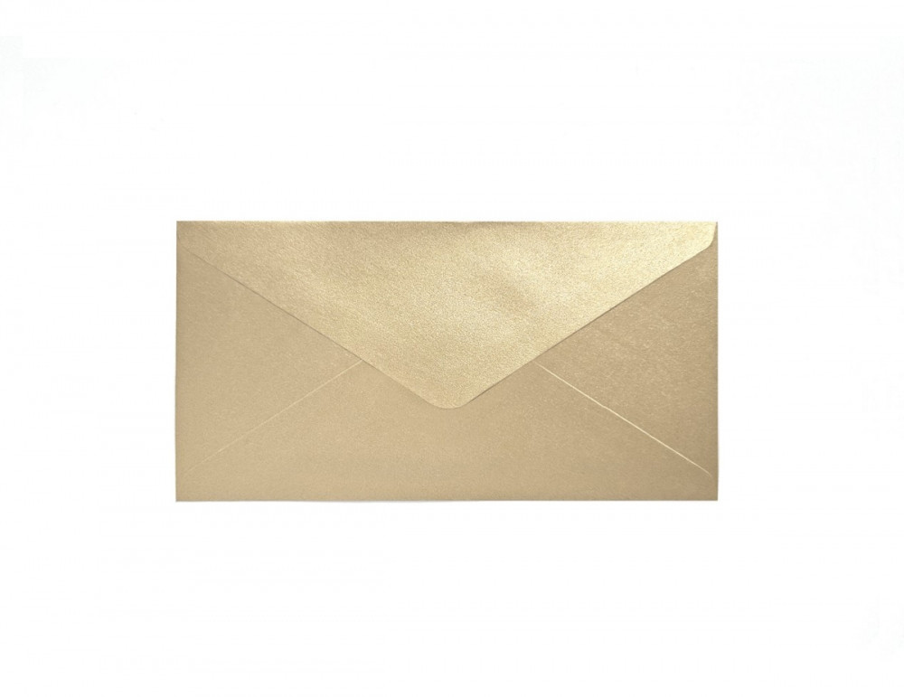 Koperta 80x160 mm Pearl złoty K 150g 10szt Argo 280494