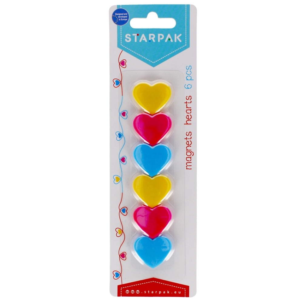 Magnes serce 3cm 6szt Starpak 481540