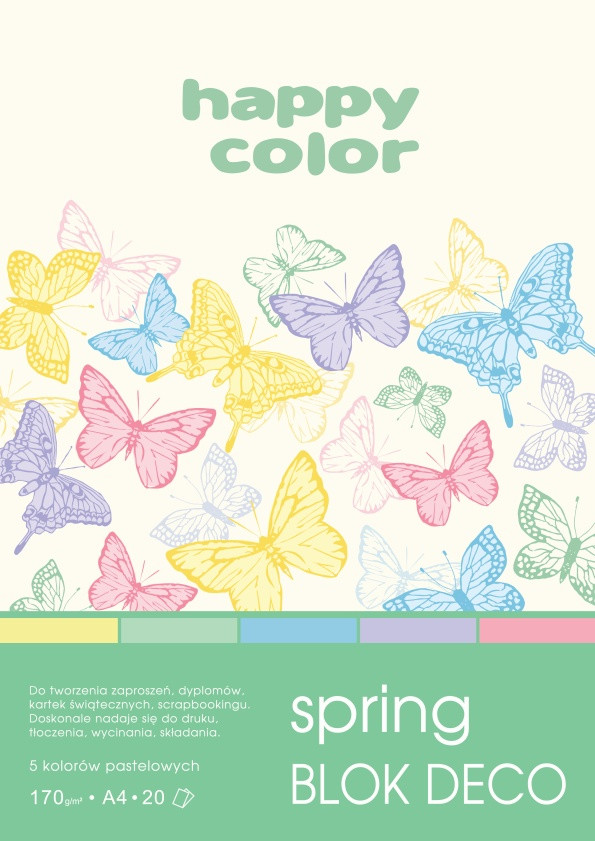 Blok Deco Spring A4/20 170g Happy Color 5 kolorów