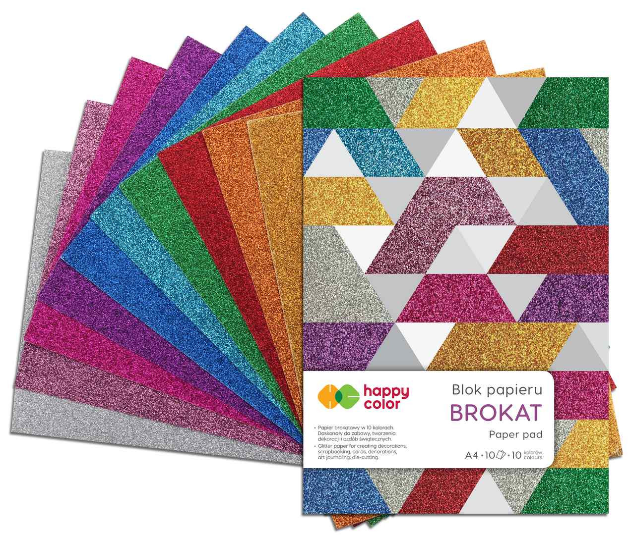 Blok  A4/10 150g Happy Color Brokat 10 kolorów