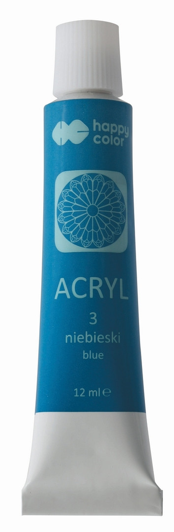 Farba akrylowa 12ml 10 kolorów Happy Color odcienie niebieskiego
