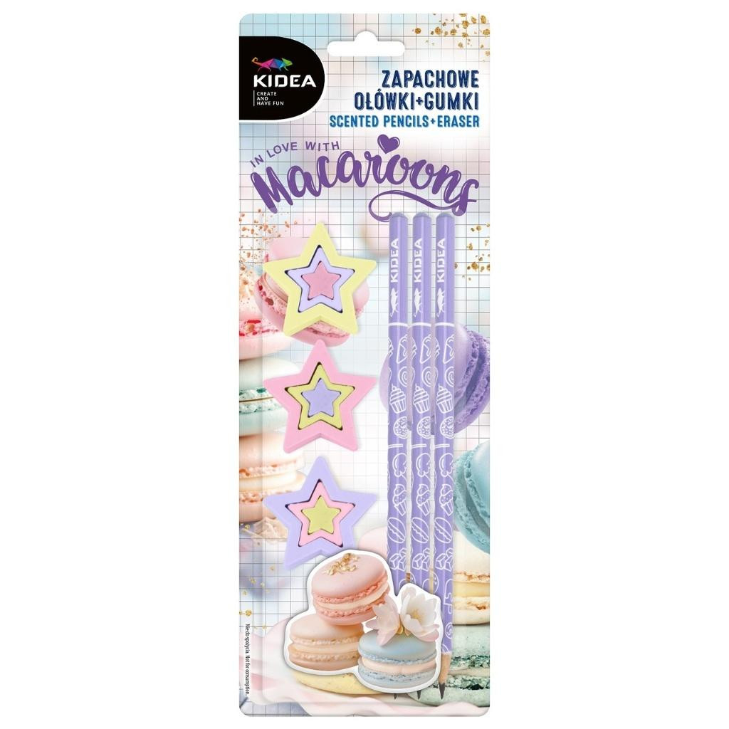 Zapachowe ołówki + gumki Makaroniki Kidea Derform