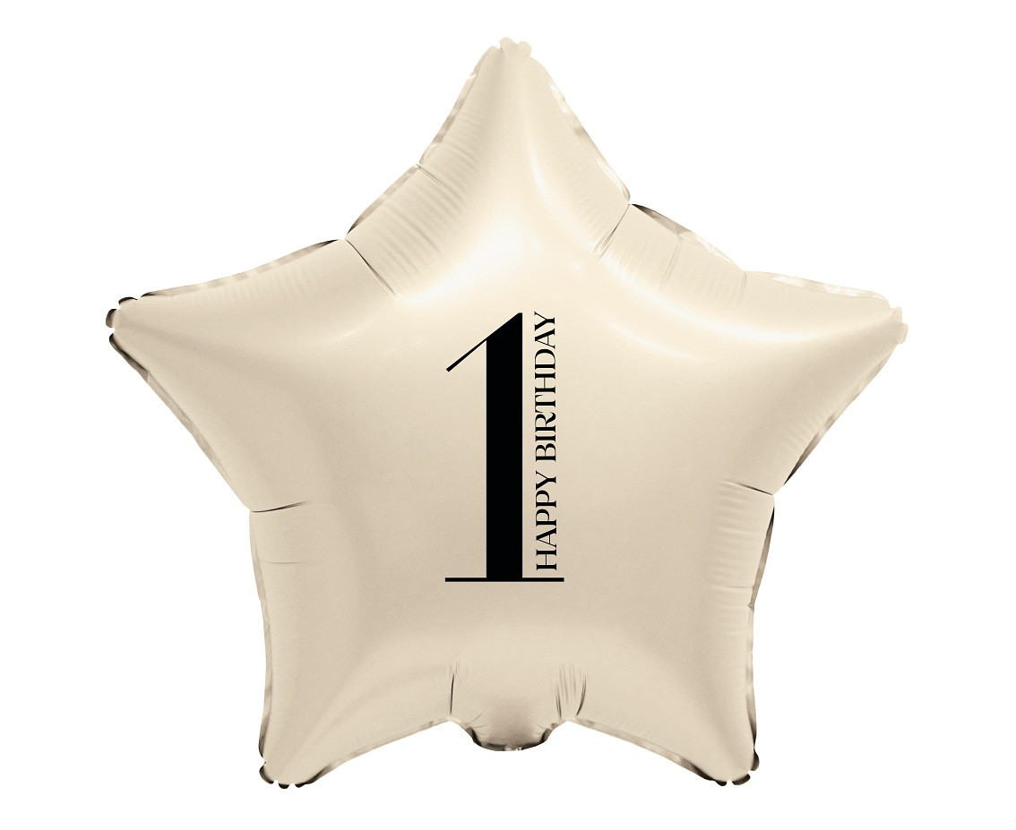 Balon foliowy 18" Gwiazda z cyfrą 1 kremowy FG-BGM1 GoDan