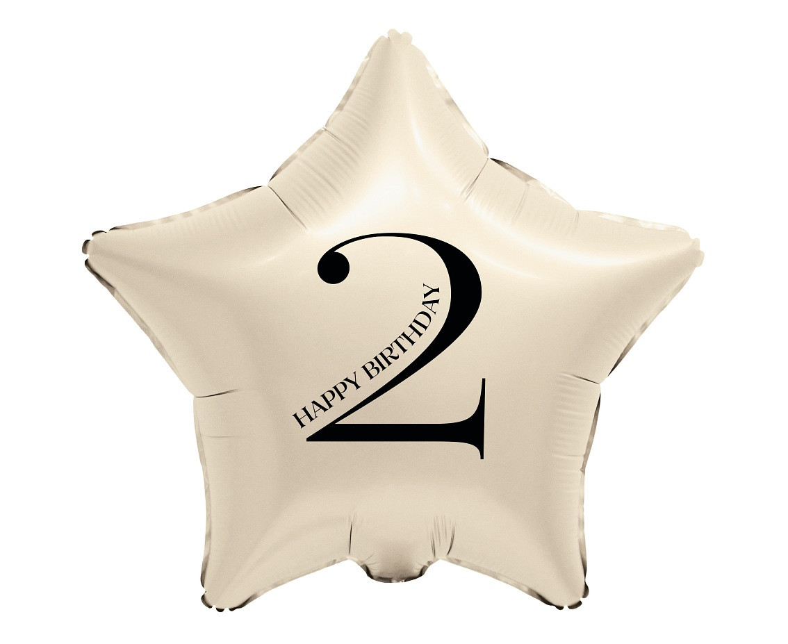 Balon foliowy 18" Gwiazda z cyfrą 2 kremowy FG-BGM2 GoDan