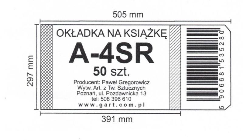 Okładki na podręcznik  A-4SR (50) Greg S-28 (wym. 297x391-505)