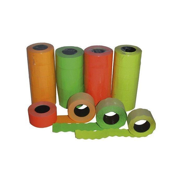 Taśma do metkownicy (5) jednorzędowa fala (26x12) fluor pomarańczowa ( METO )