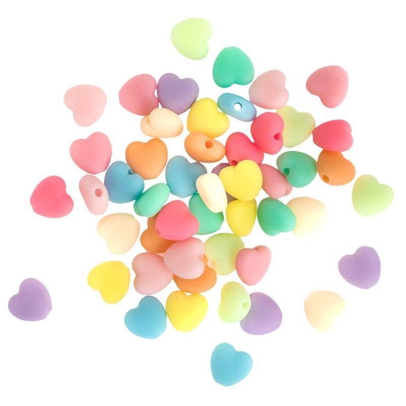 Koraliki akrylowe 50szt - Macaron Hearts GRKO-159 Dalprint