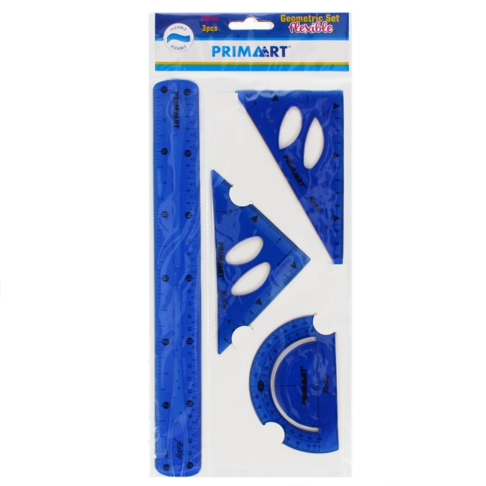 Zestaw szkolny Geometryczny elestyczny 4el 30cm Starpak