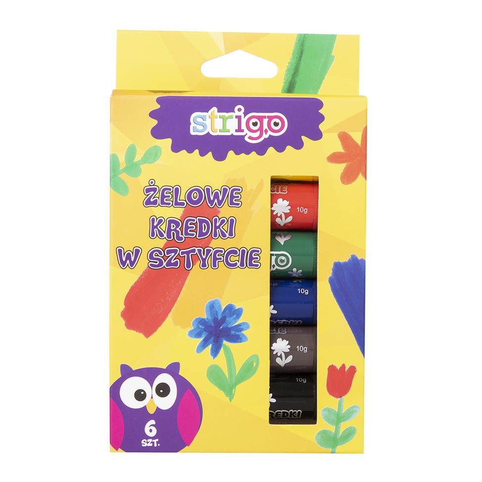 Kredki żelowe 6szt 10g Strigo