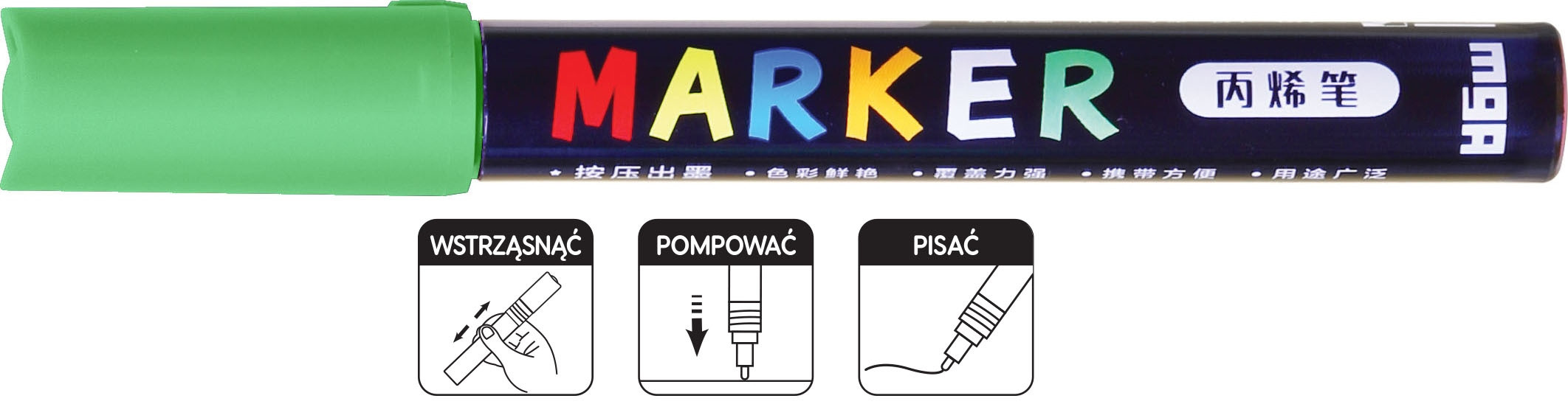 Marker akrylowy 1-2mm zielony MG APL500-5