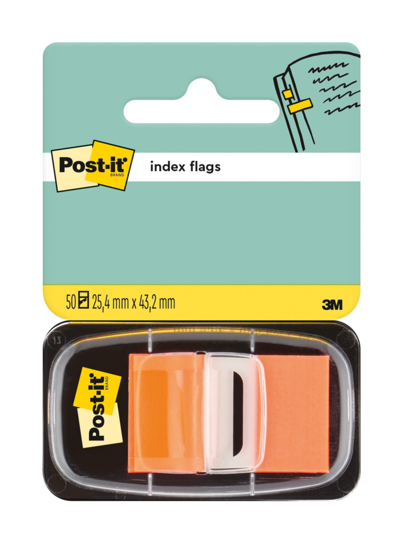 Zakładki indeksujące Post-it pomarańczowe 25,4x43,2mm 50szt.
