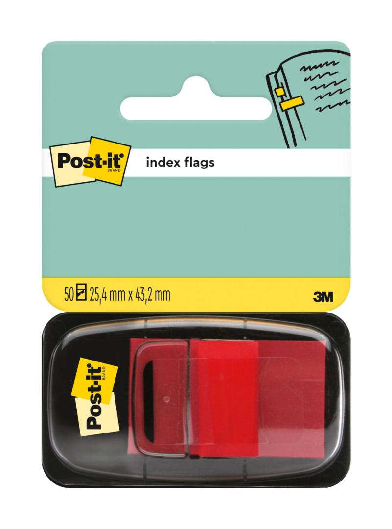 Zakładki indeksujące Post-it czerwone 25,4x43,2mm 50szt.