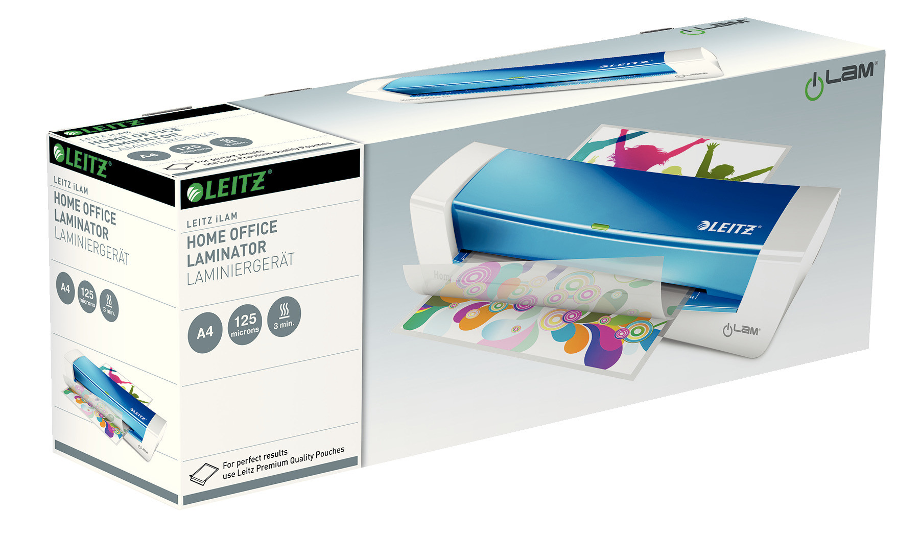 Laminator A4 Leitz iLAM Home Office metaliczny niebieski