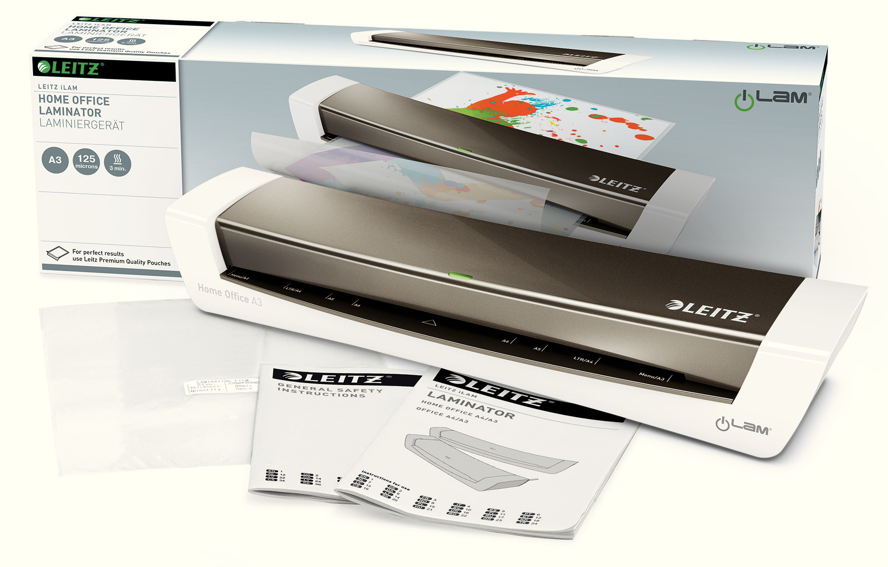 Laminator A3 Leitz iLAM Home Office szary