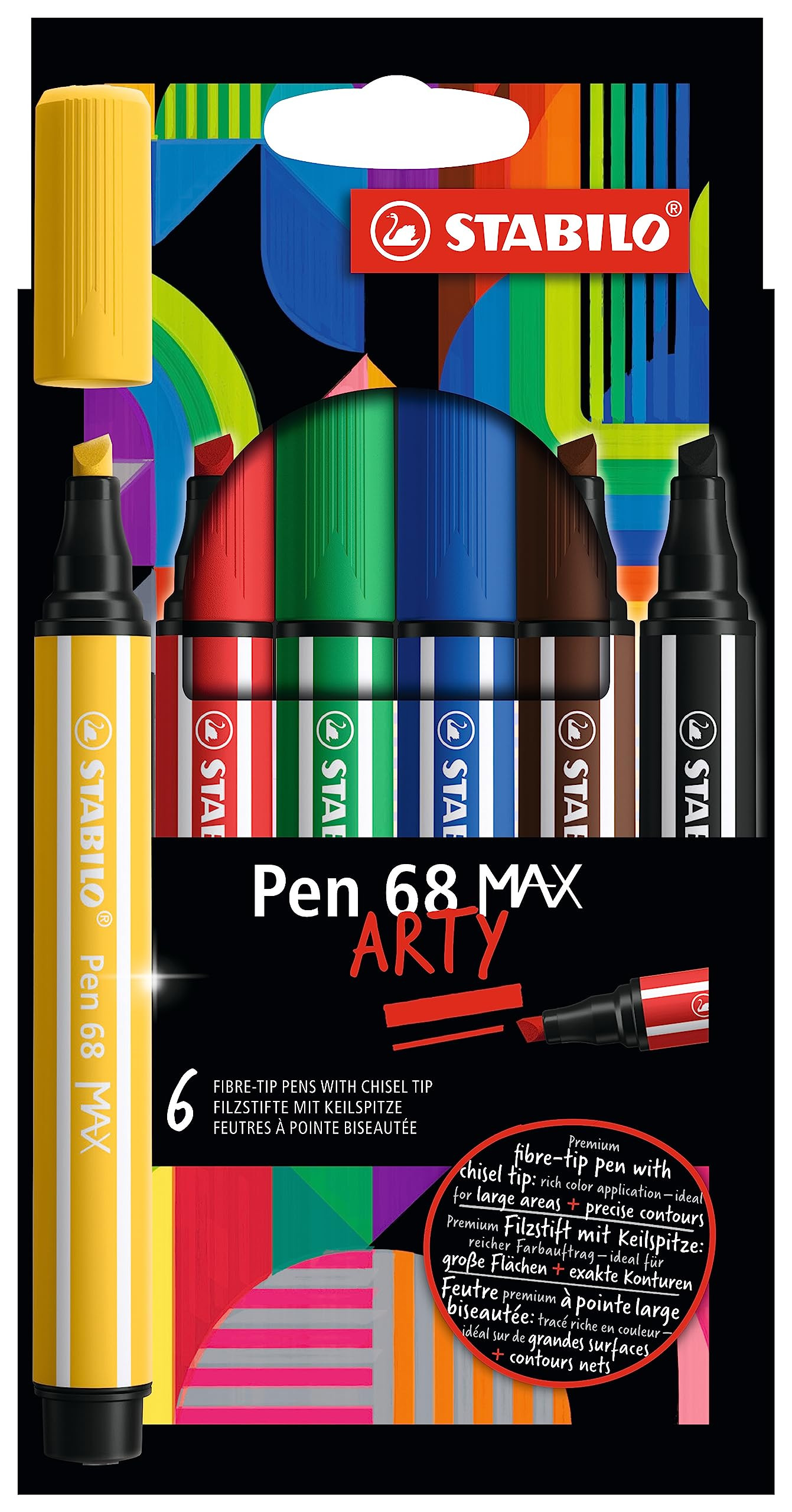 Pisaki Stabilo Pen 68 MAX etui kartonowe 6szt. Arty