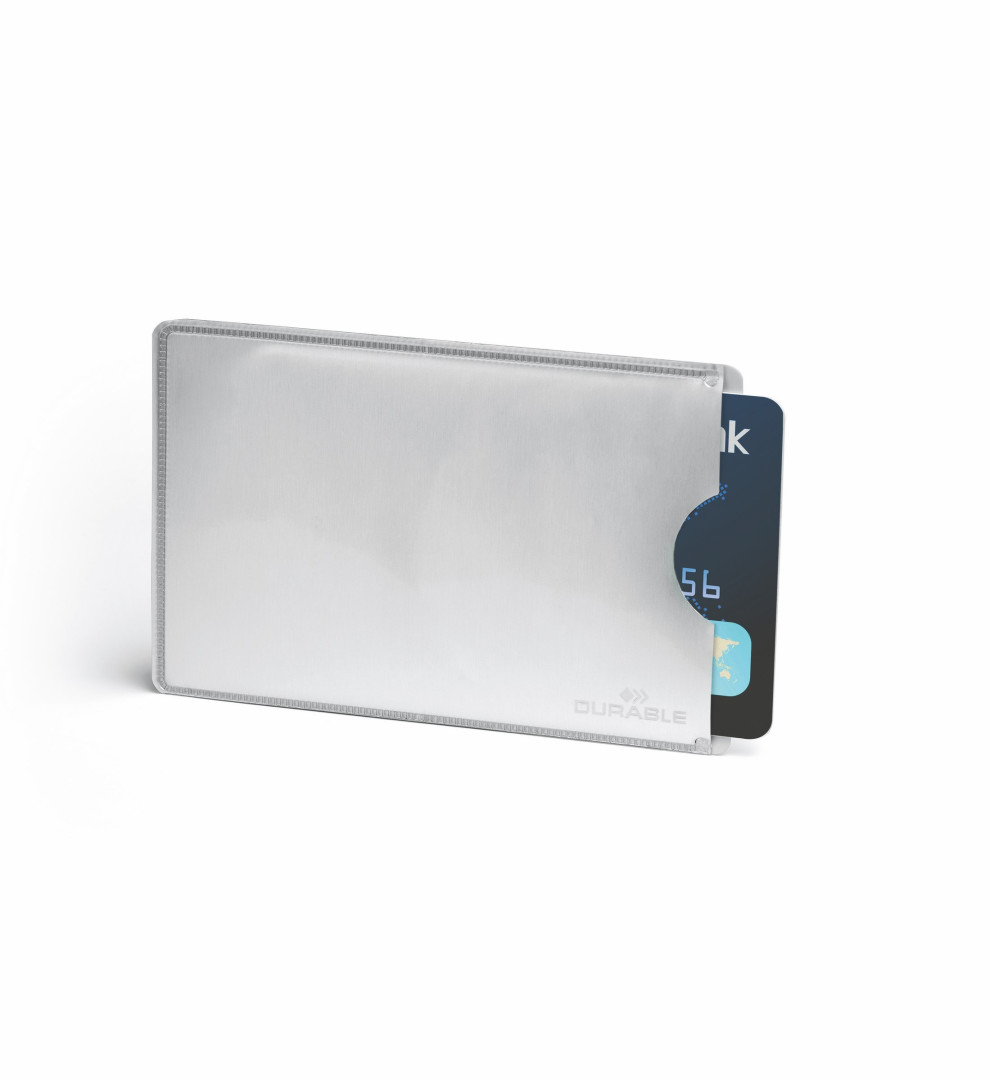 Etui ochronne na kartę magnetyczną RFID Secure Durable 10szt. srebrne