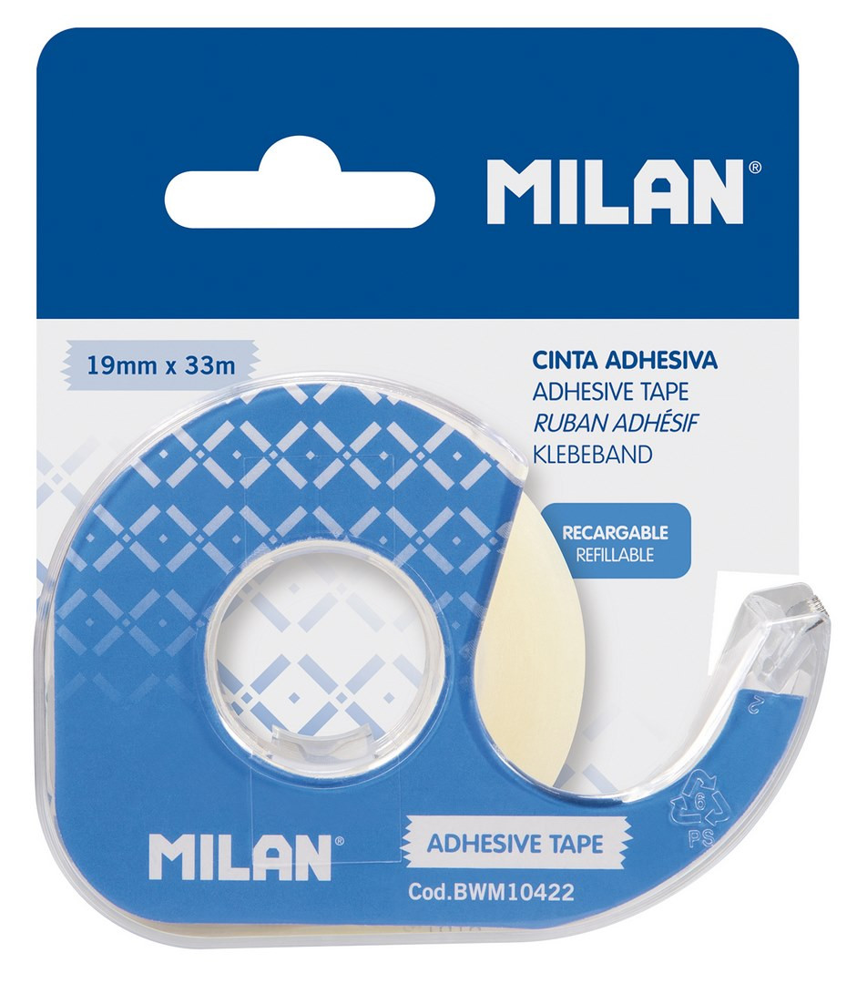 Taśma klejąca krystaliczna MILAN z dyspenserem 19mm x 33m