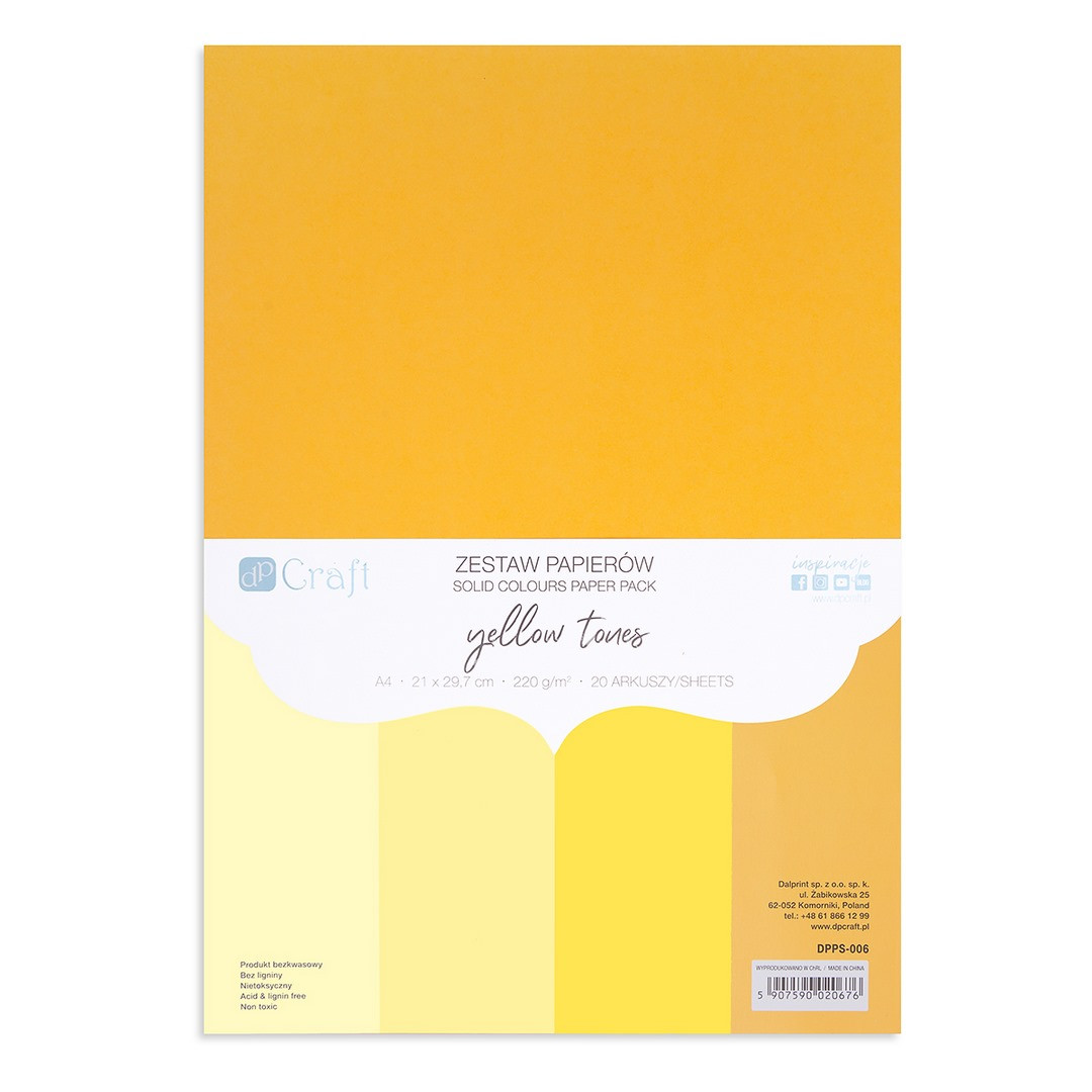 Zestaw papierów 220g - yellow tones A4/20ark DPPS-006 Dalprint