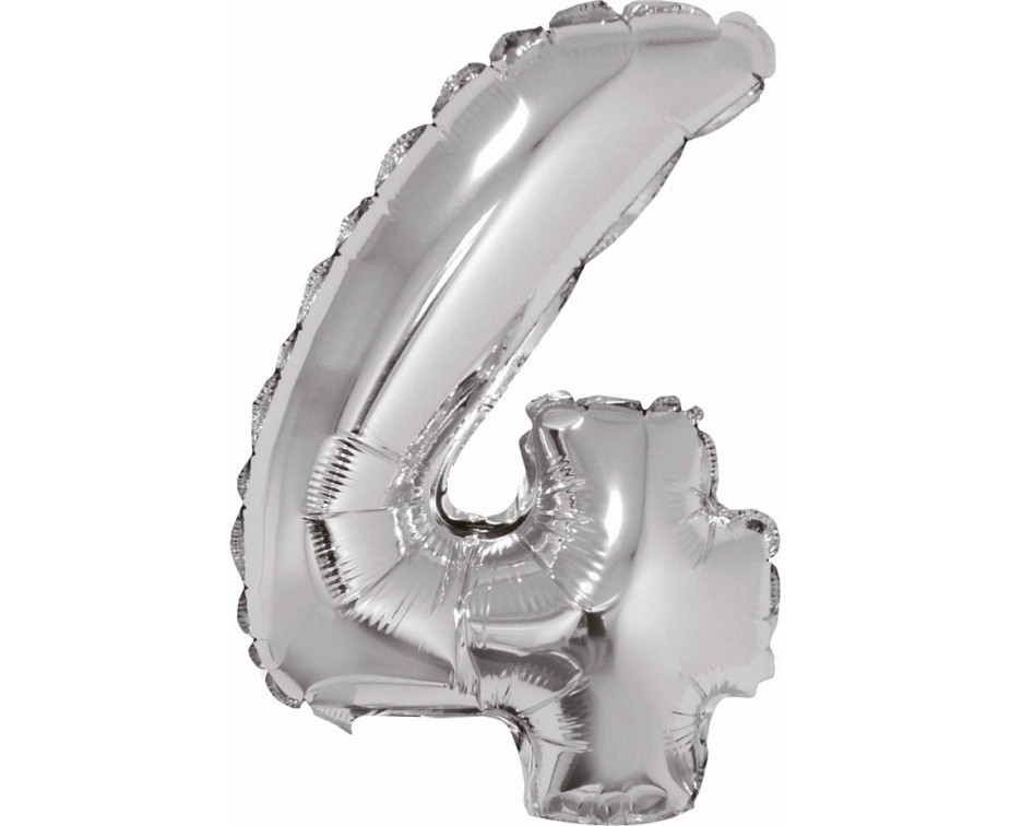 Balon foliowy ,,Cyfra 4" srebrna 91cm GoDan