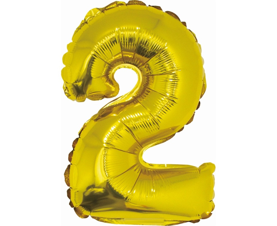 Balon foliowy ,,Cyfra 2" złota 91cm GoDan