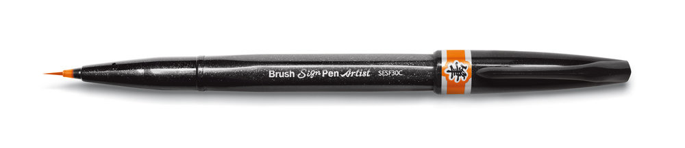 Pisak Brush Sign Pen Artist Pentel pomarańczowy