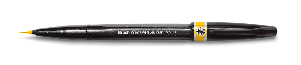 Pisak Brush Sign Pen Artist Pentel żółty