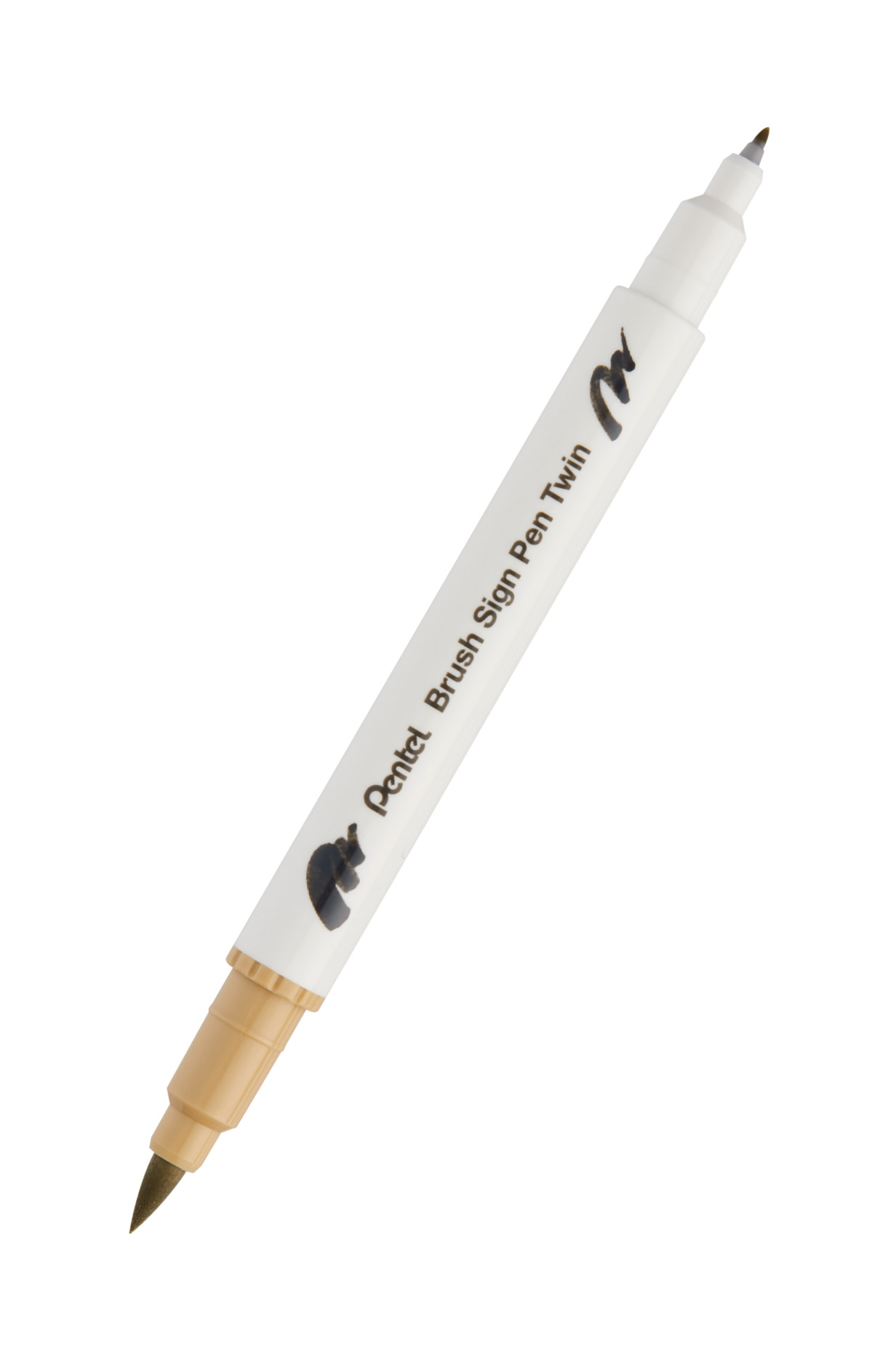 Pisak Brush dwustronna końcówka SESW30C-T124 Pentel Beżowy