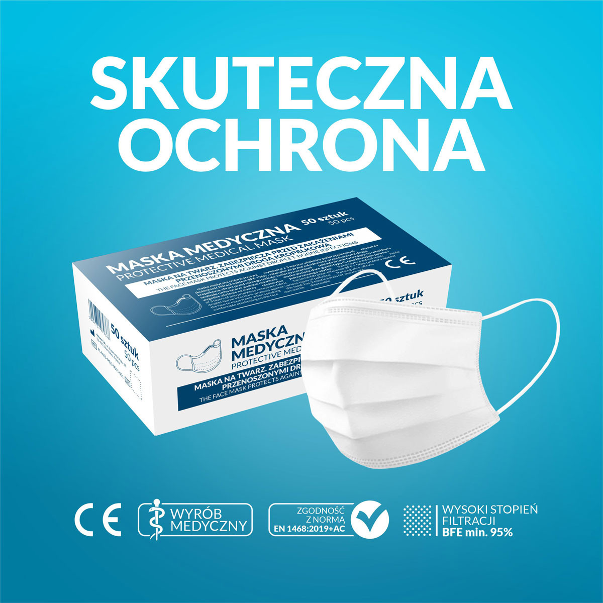 Maseczka ochronna medyczna 1 szt.