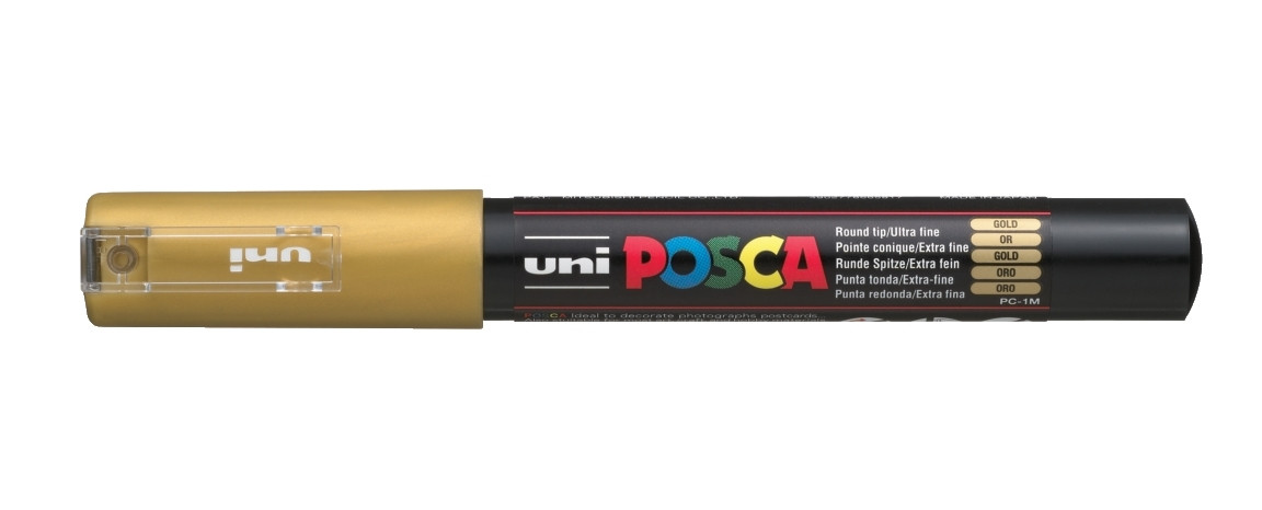 Marker z farbą plakatową Uni Posca, PC-1M 0,7mm złoty