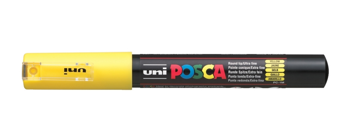 Marker z farbą plakatową Uni Posca, PC-1M 0,7mm żółty
