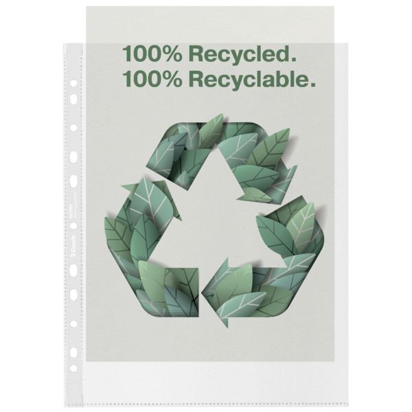 Koszulka Esselte 100% Recycled Premium A4/50 Maxi groszkowa 70mic