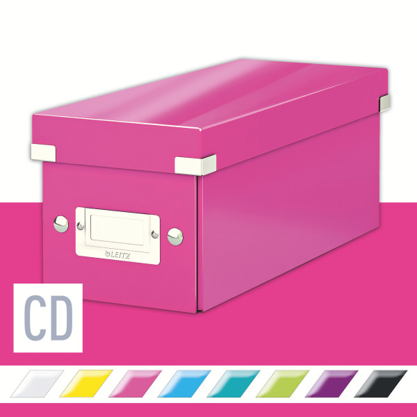 Pudło na CD Leitz WOW różowe