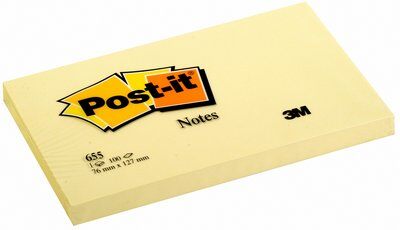 Karteczki samoprzylepne Post-it klasyczne żółte 76x127mm 100k