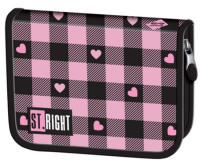 Piórnik dwuklapkowy bez wyposażenia PC-03 STRIGHT Pink Checkered Majewski