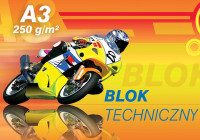 Blok techniczny A3 10k. biały Kreska