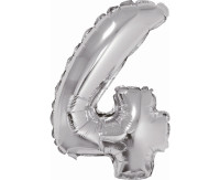Balon foliowy ,,Cyfra 4" srebrna 91cm GoDan